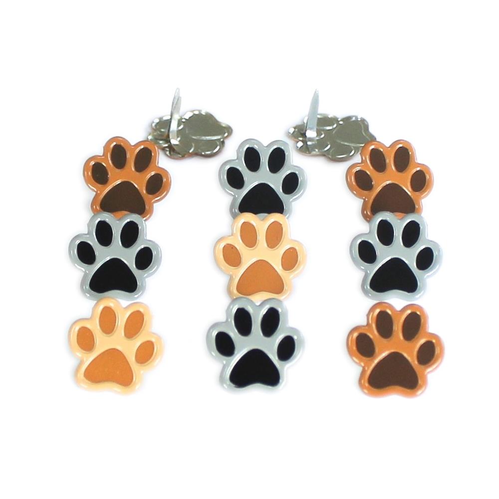 Eyelet Outlet Shape Brads - Paws
