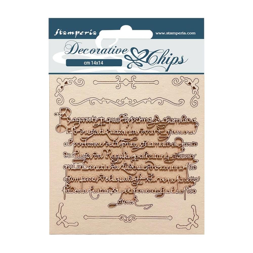 Stamperia Decorative Chips - Vintage Library Letters