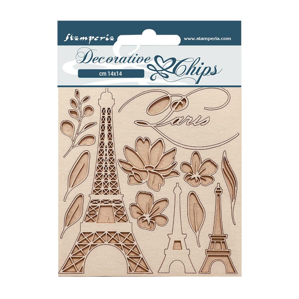 Stamperia Decorative Chips - Oh La La - Tour Eiffel