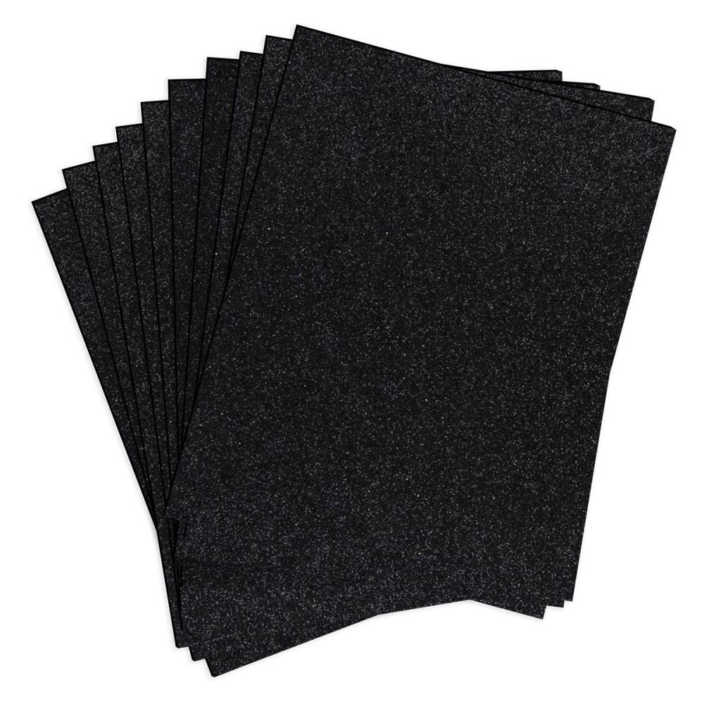 Spellbinders Pop-Up Die Cutting Glitter Foam Sheets - Black 10pcs