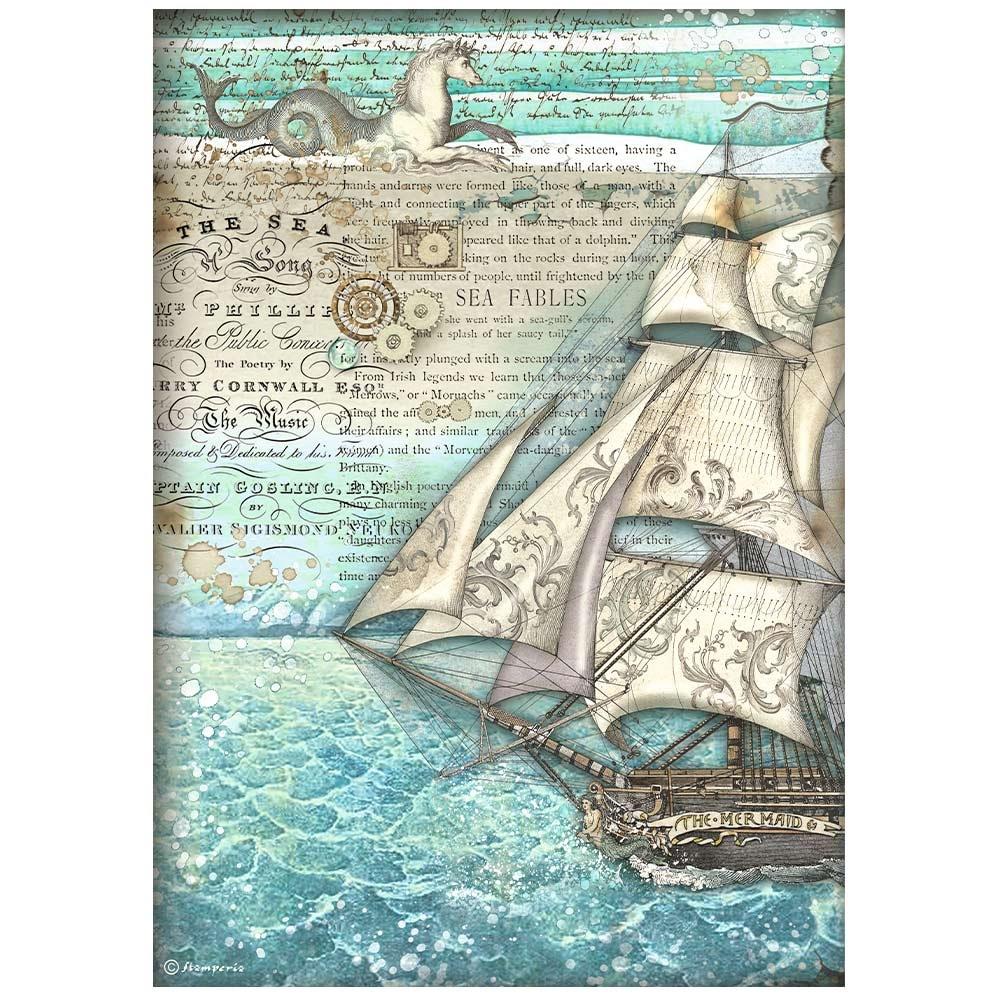 Stamperia Rice Paper Sheets A4 - Songs Of The Sea Sailing Ship