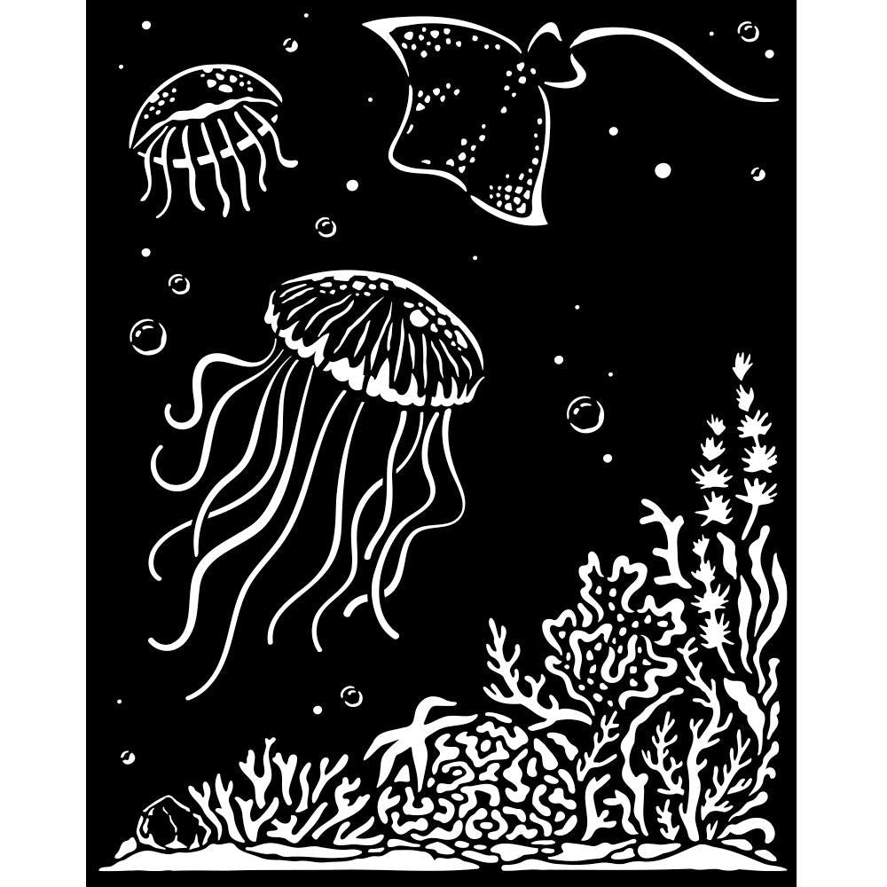 Stamperia Stencil 20cm x 25cm - Songs Of The Sea Jellyfish