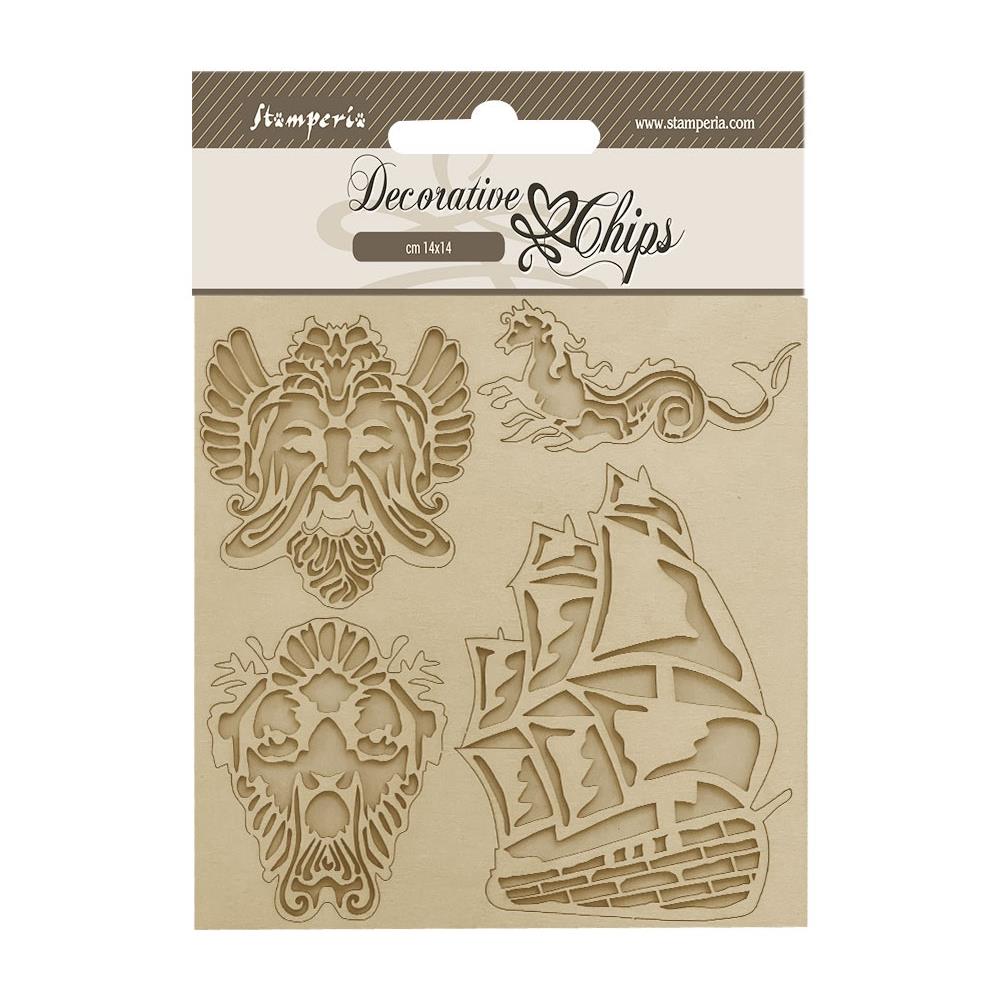 Stamperia Decorative Chips - Songs Of The Sea Sailing Ship