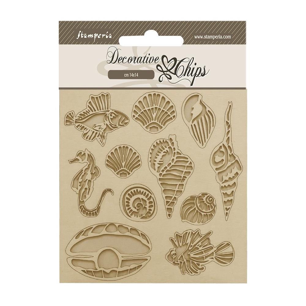 Stamperia Decorative Chips - Songs Of The Sea Shells And Fish