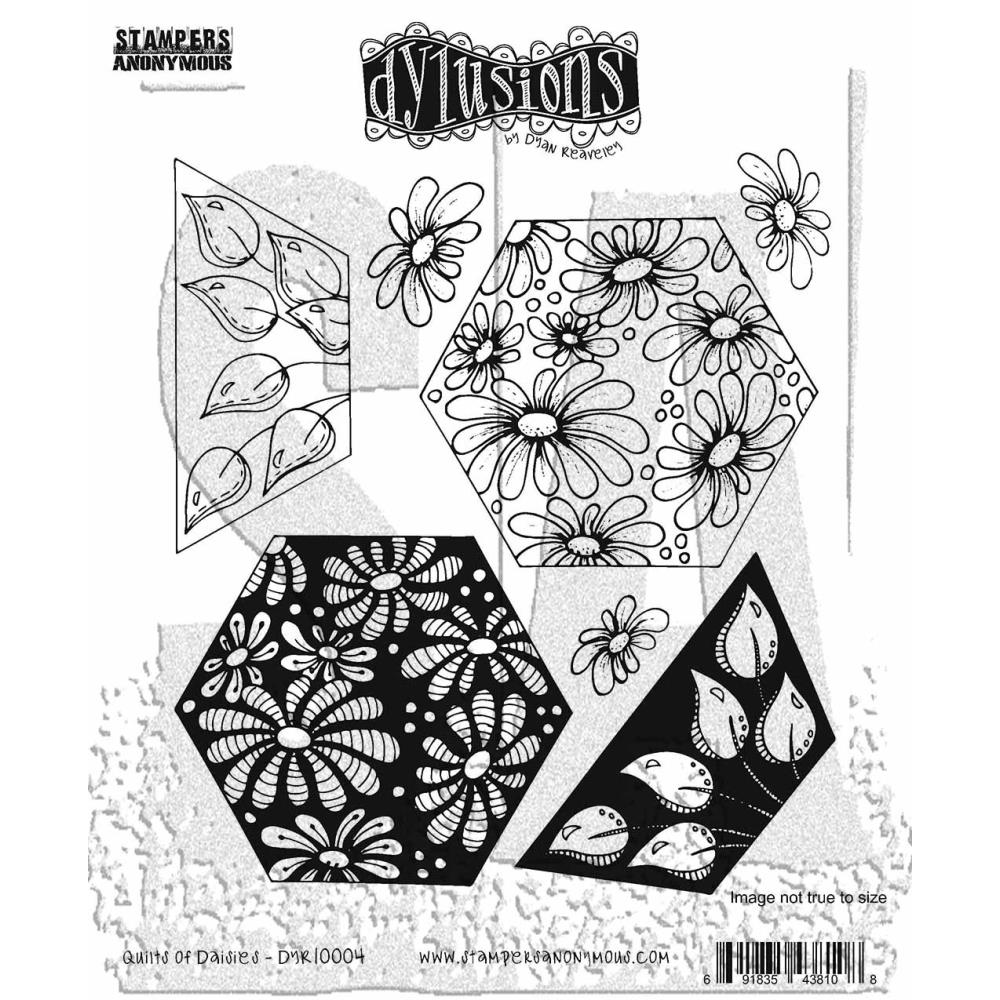 Dyan Reaveley's Dylusions Cling Stamp Collections - Quilts Of Daisies