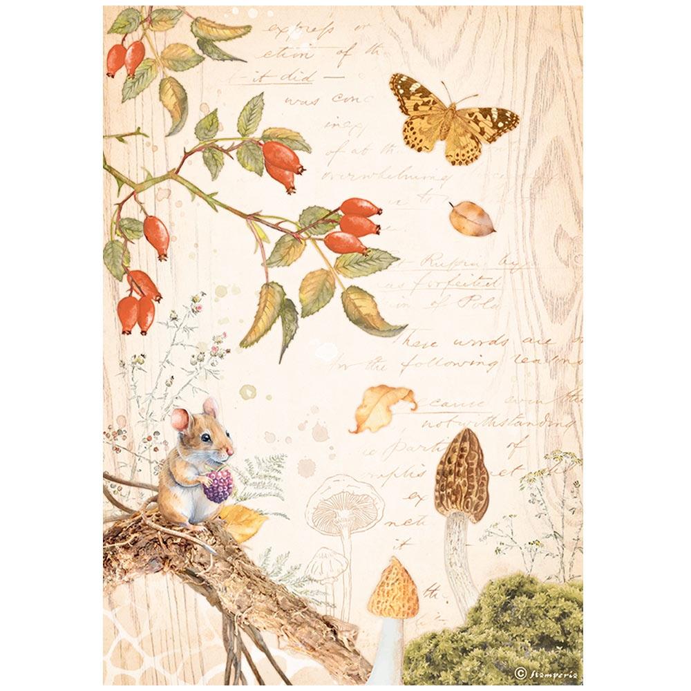 Stamperia Rice Paper Sheet A4 - Woodland Butterfly