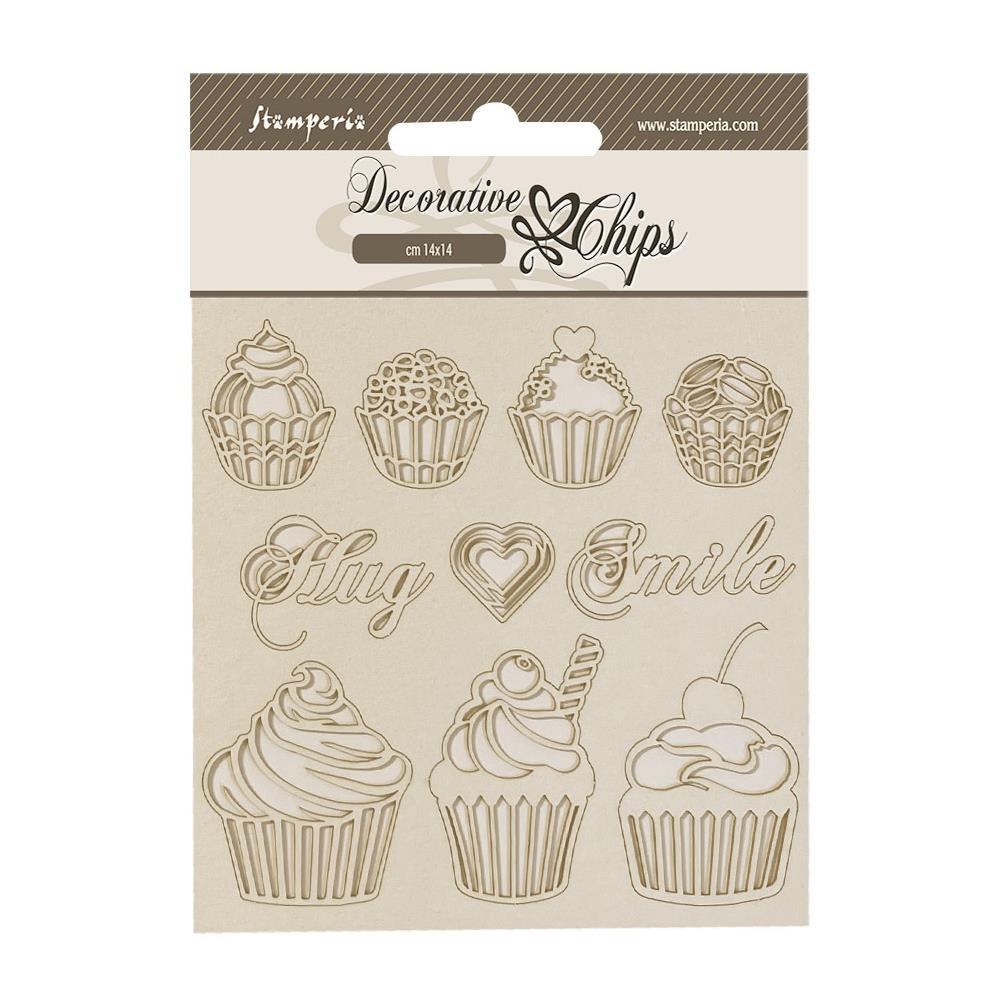Stamperia Decorative Chips - Coffee And Chocolate Sweety