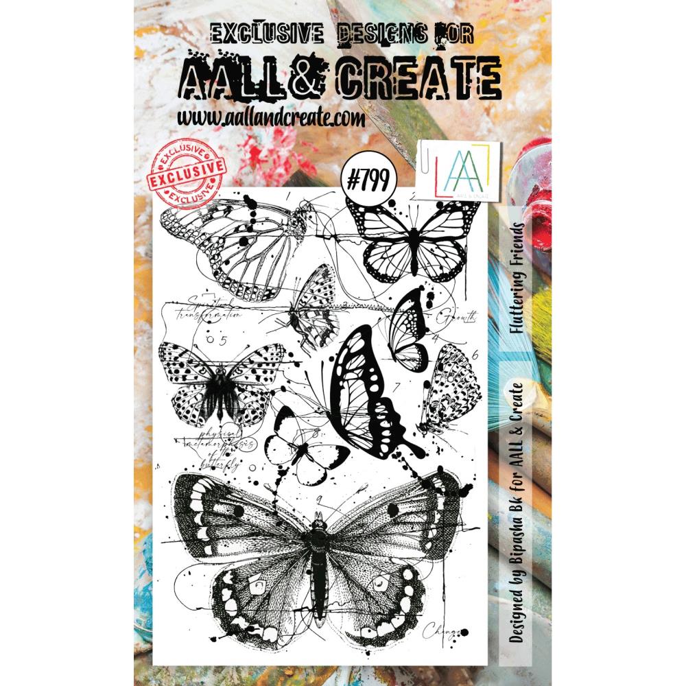AALL And Create A6 Photopolymer Clear Stamp Set - Fluttering Friends