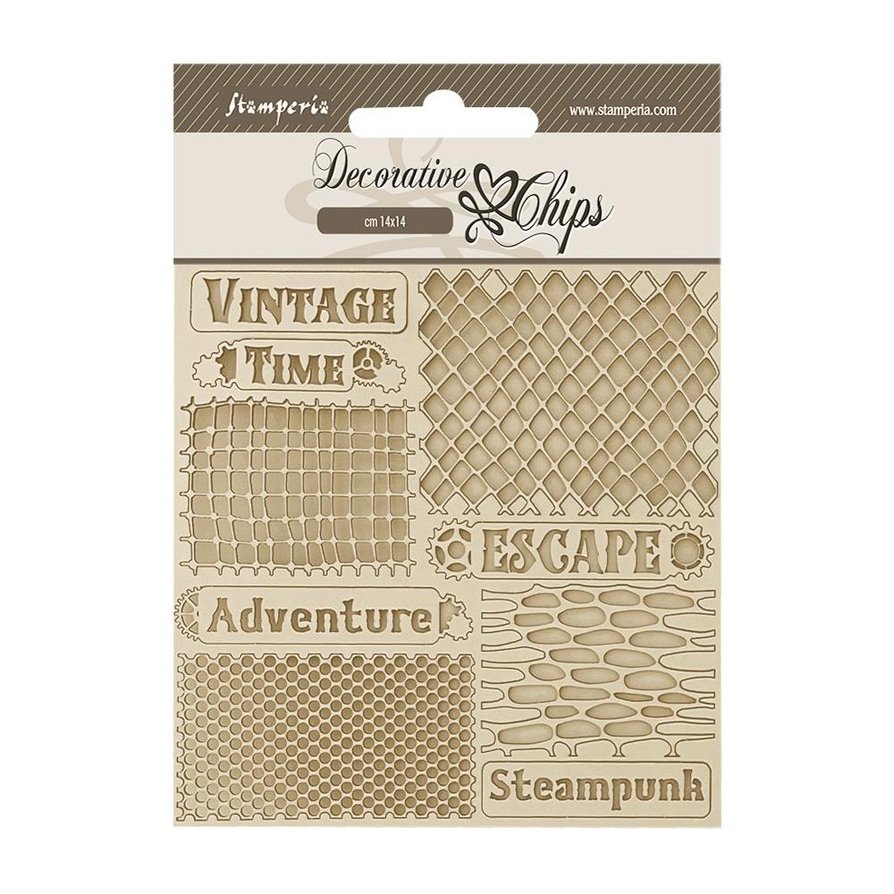 Stamperia Decorative Chips - Voyages Fantastiques Nets