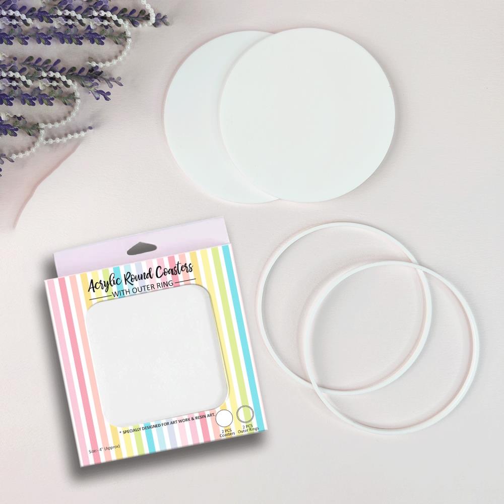 Dress My Craft Acrylic Coasters - Round With Outer Ring