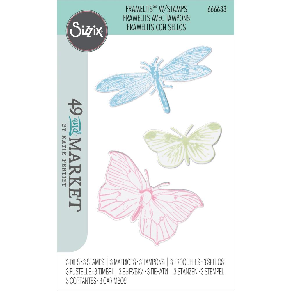 Sizzix Framelits Die & Stamp Set By 49 & Market -  Engraved Wings