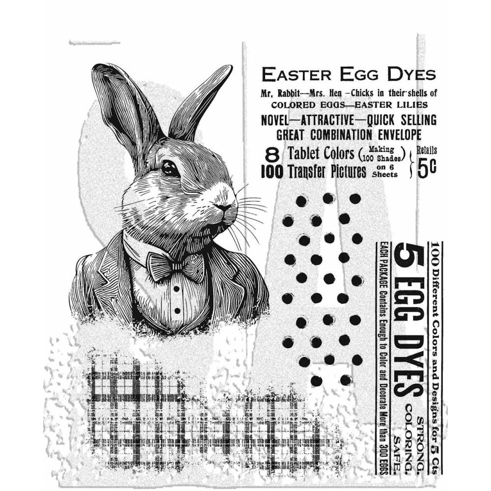 Tim Holtz Cling Stamps - Mr. Rabbit