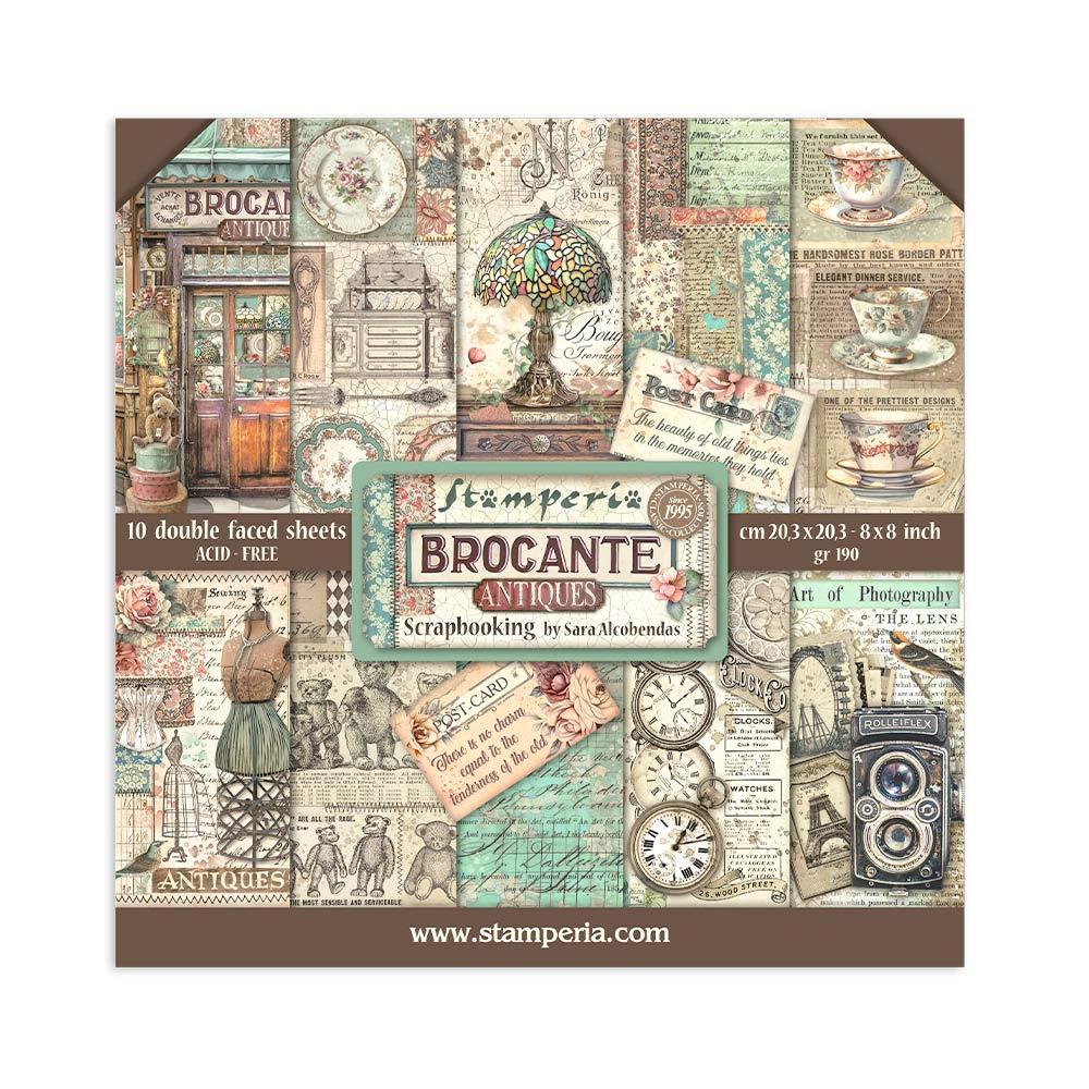 Stamperia Double-Sided Paper Pad 8x8 - Brocante Antiques