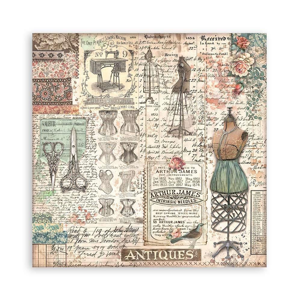 Stamperia Single-Sided Paper Pad 12x12 - Brocante Antiques