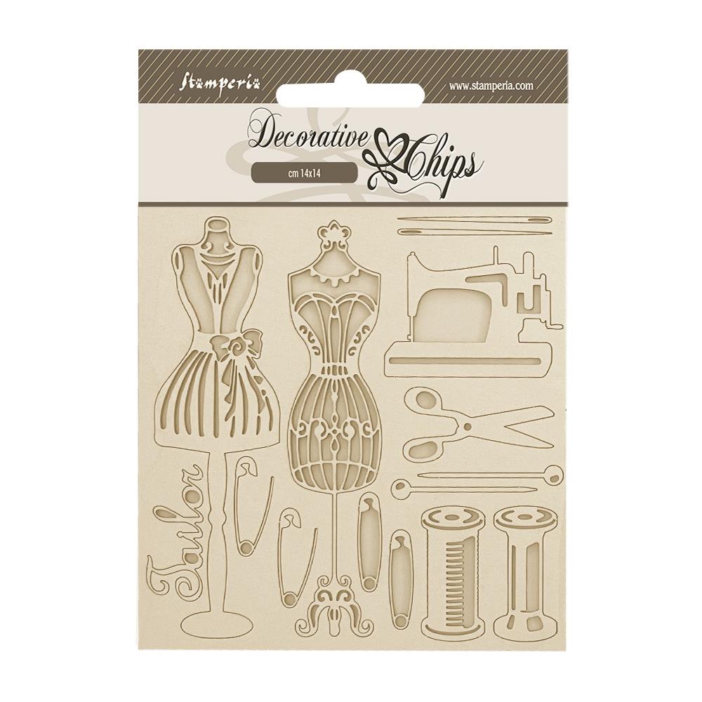 Stamperia Decorative Chips - Brocante Antiques Mannequin
