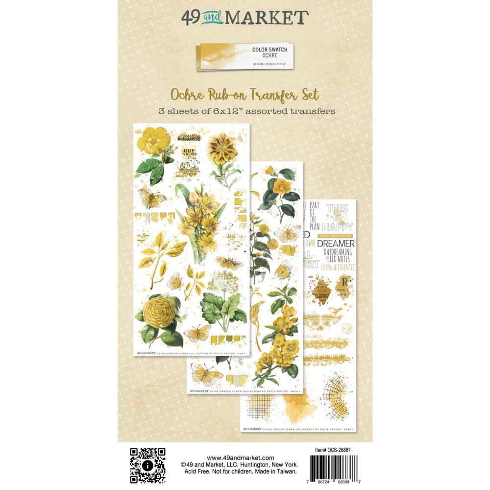 49 And Market Rub-On Transfer Set - Color Swatch: Ochre