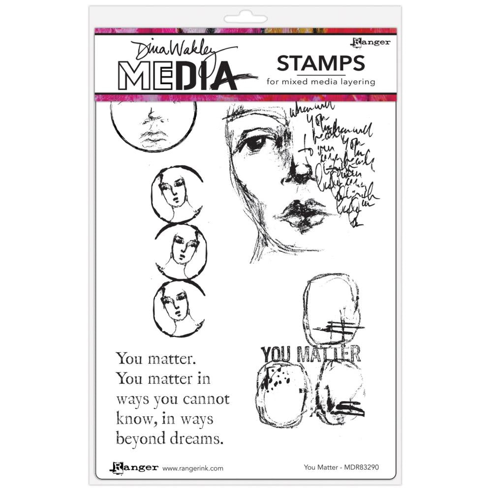 Dina Wakley Media Cling Stamps - You Matter