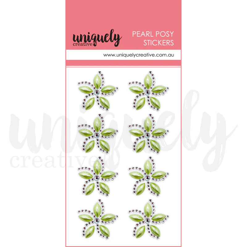 Uniquely Creative - Pearl Posy Stickers - Green