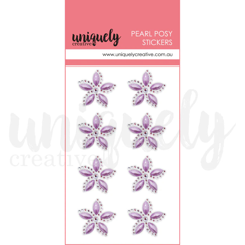 Uniquely Creative - Pearl Posy Stickers - Purple