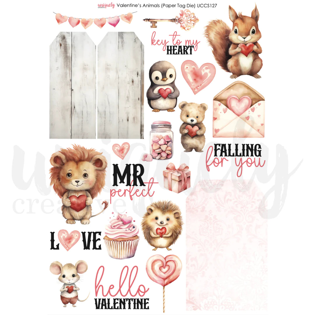 Uniquely Creative - Cut-A-Part Sheet - Valentine's Animals