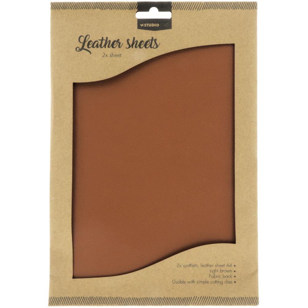 Studio Light Faux Leather Sheets A4 - Light Brown 2pk