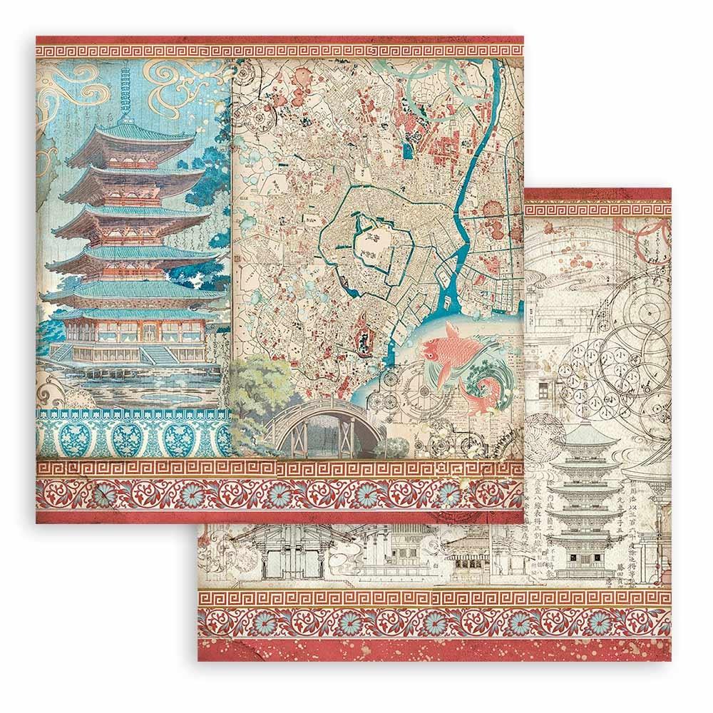 Stamperia Double-Sided Paper Pad - 6x6 - Sir Vagabond In Japan