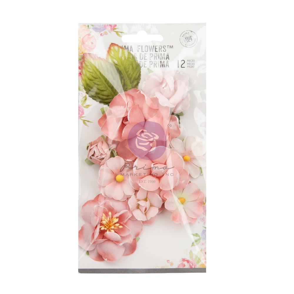 Prima Marketing Mulberry Paper Flowers - Sweet Things Strawberry Milkshake