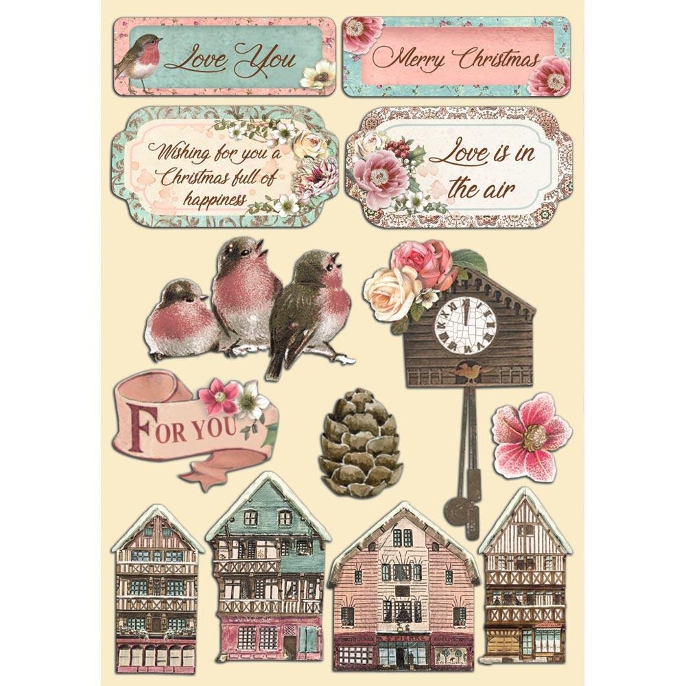 Stamperia Wooden Shapes A5 - Sweet Winter Village