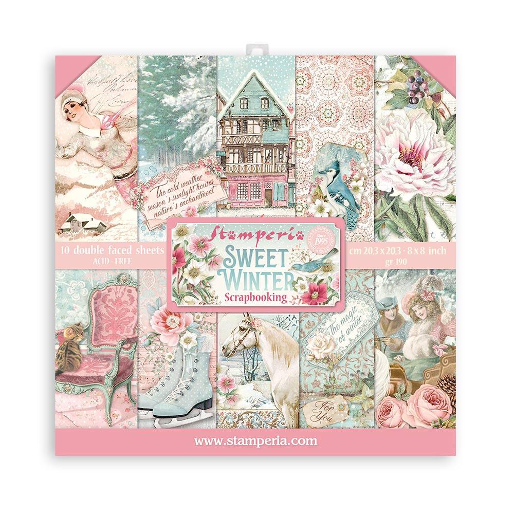 Stamperia Double-Sided Paper Pad 8x8 - Sweet Winter