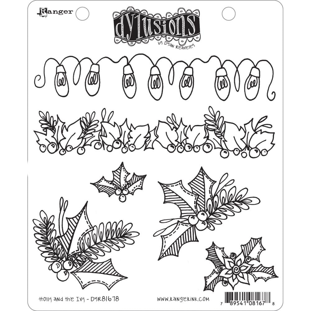 Dyan Reaveley's Dylusions Cling Stamp Collection - Holly And The Ivy