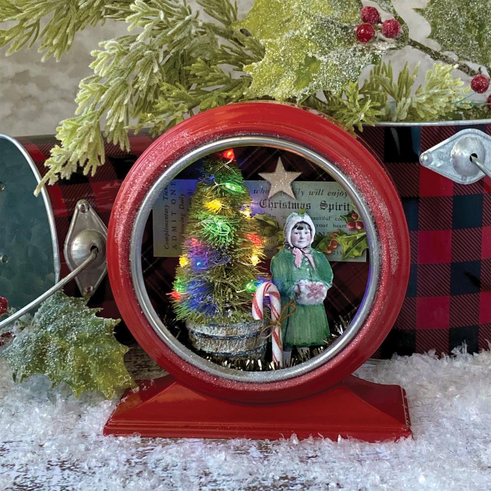 Idea-Ology Curio Clock - Glossy Red Christmas