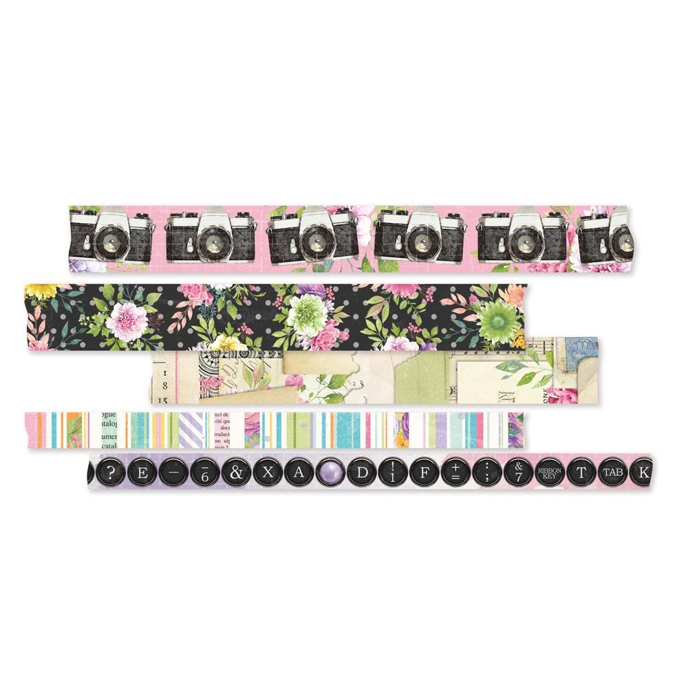 Simple Vintage Life In Bloom Washi Tape 5pcs