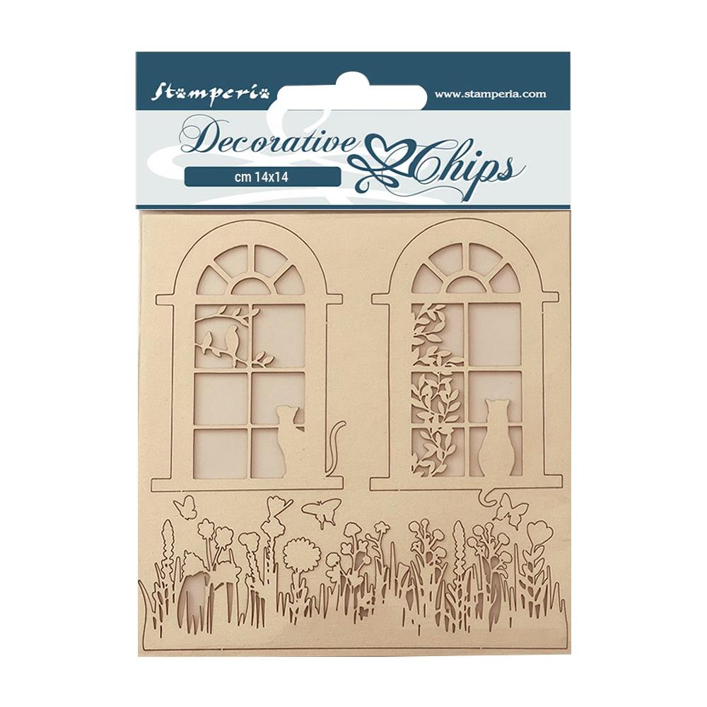 Stamperia Decorative Chips - Create Happiness Welcome Home Windows