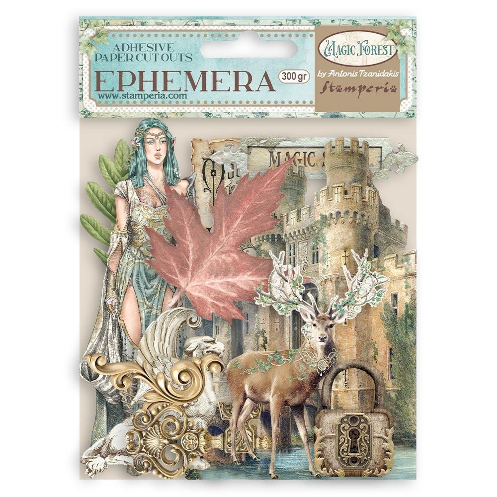 Stamperia Cardstock Ephemera Adhesive Paper Cut Outs - Magic Forest