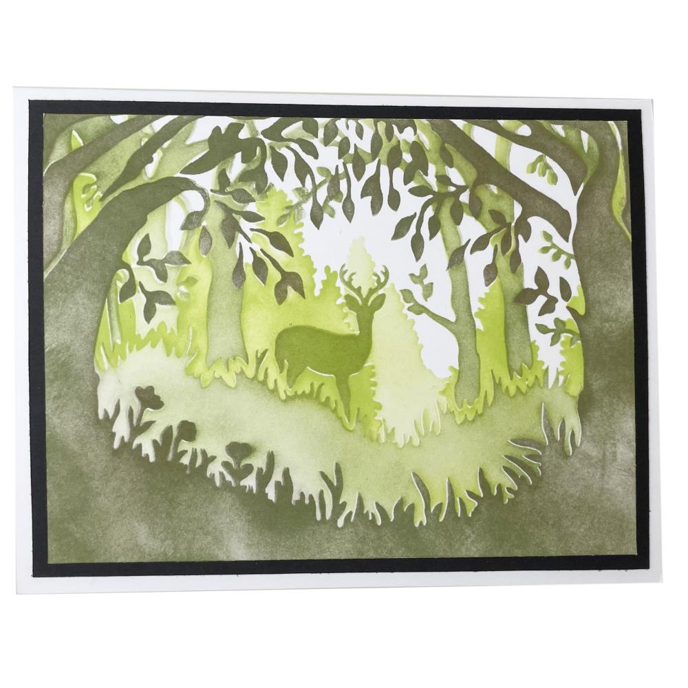 Crafters Workshop Layered Card Stencil 8.5x11 - Layered Forest Scene
