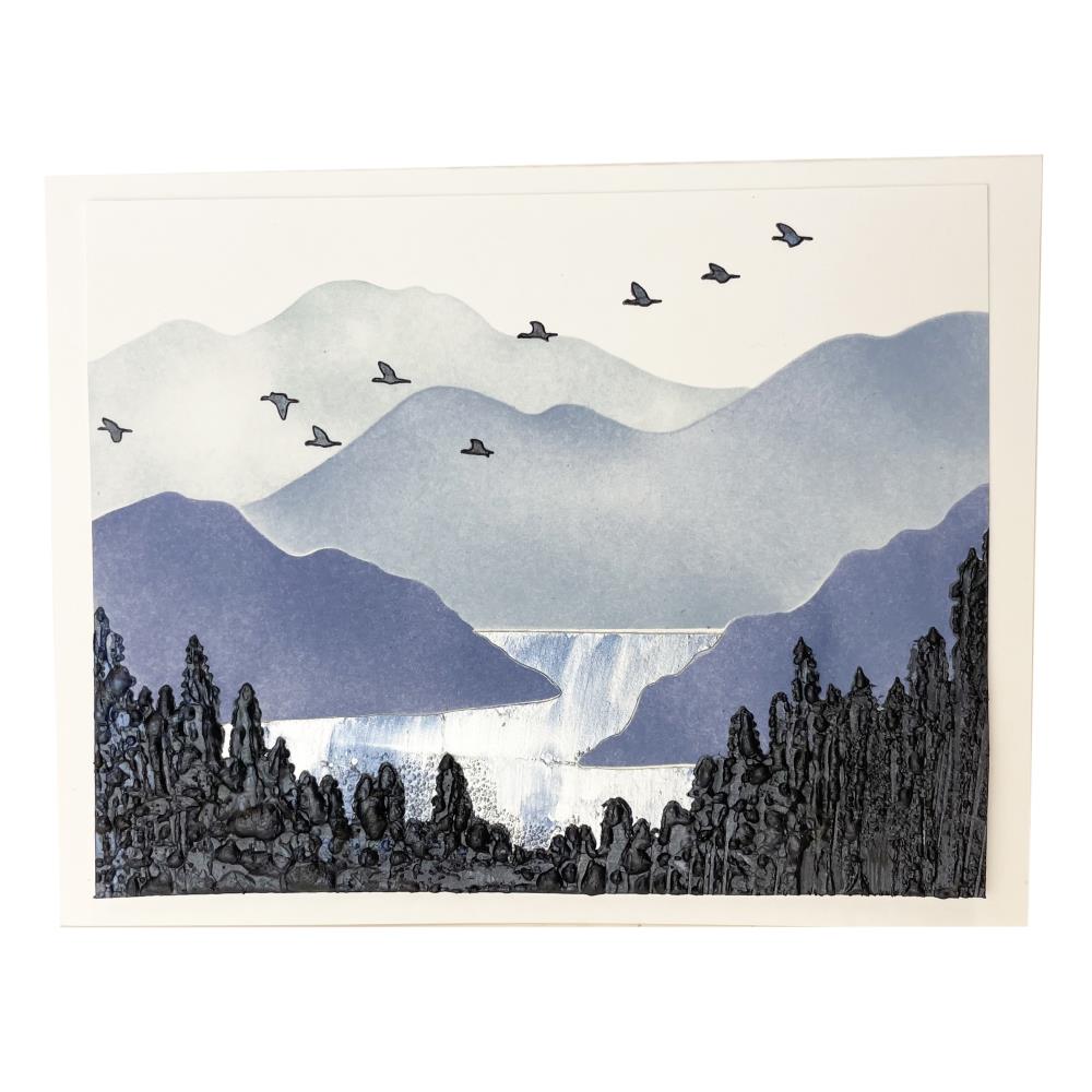 Crafters Workshop Layered Card Stencil 8.5x11 - Layered Mountain Scene