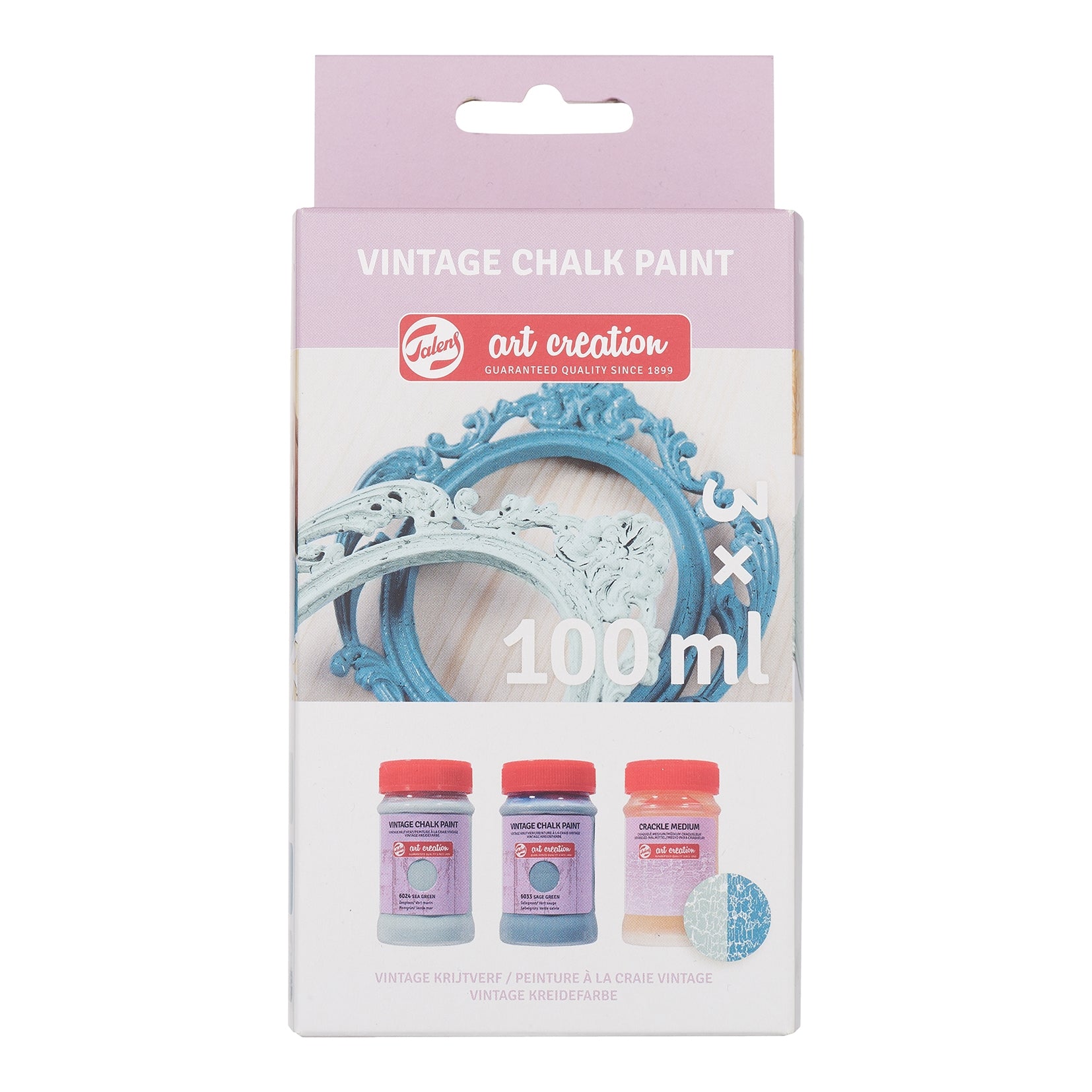 Talens Art Creation Vintage Chalk Paint - 3x Blues Crackle
