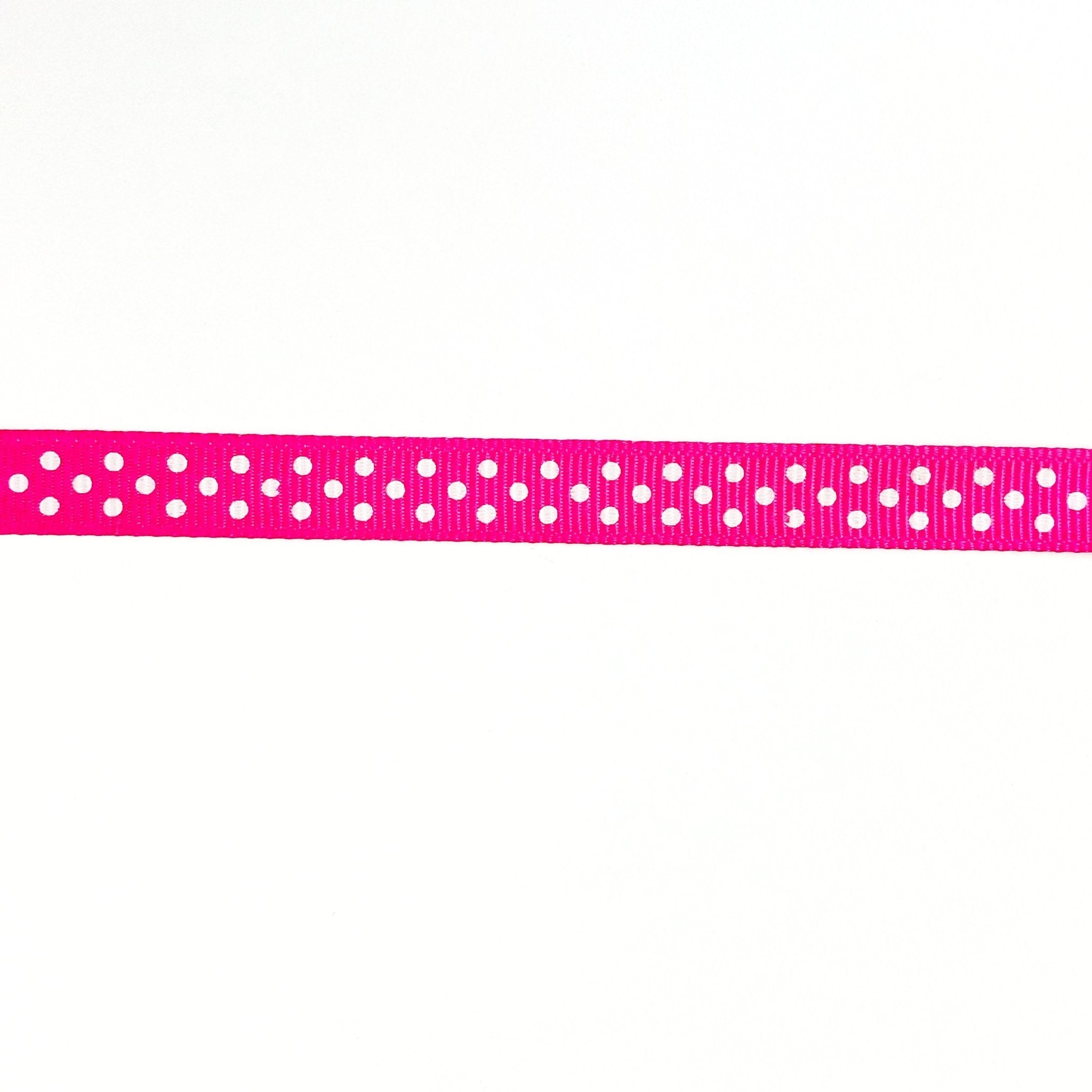 3/8 Inch Dotty ribbon 'Hot Pink' - Crafty Divas