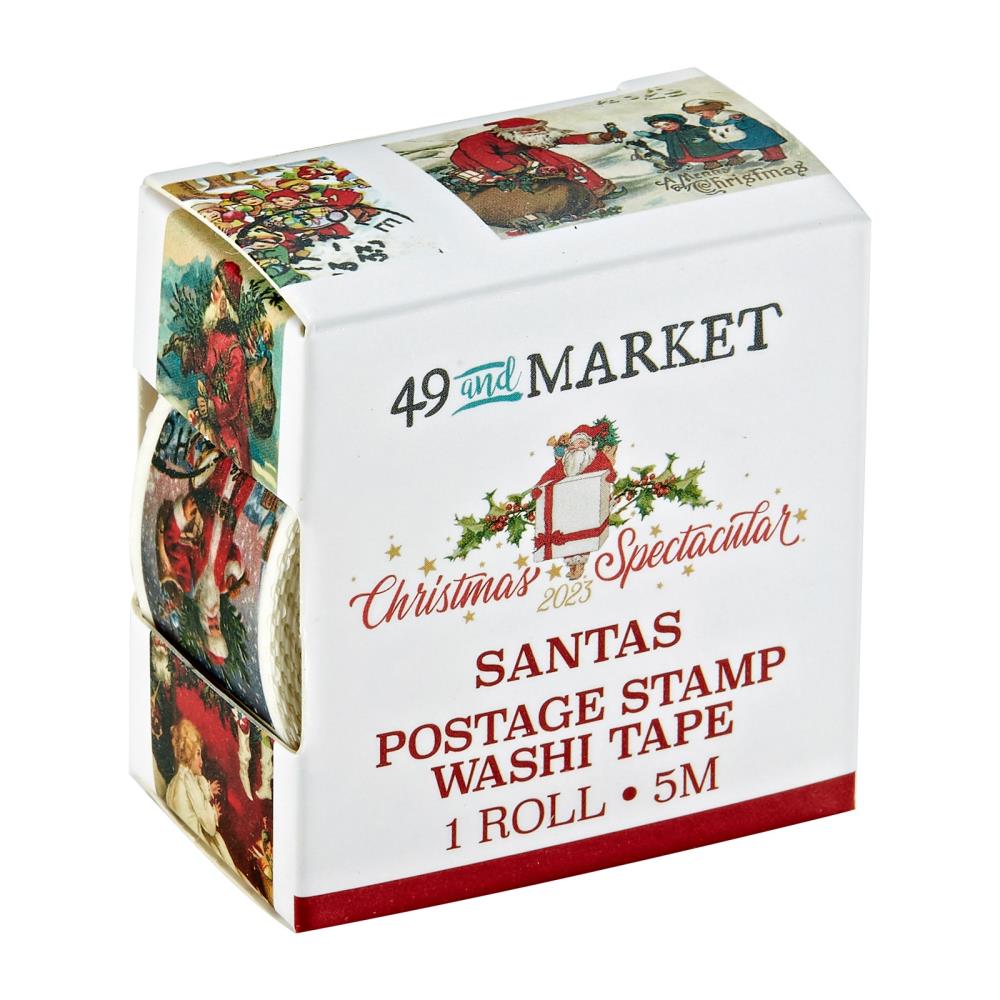 49 And Market Christmas Spectacular 2023 Washi Tape Roll - Postage Washi Santa - Crafty Divas