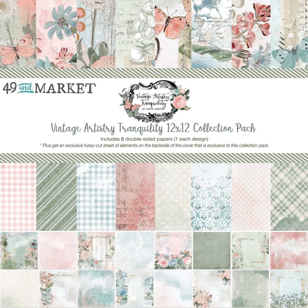 49 And Market Collection Pack 12X12 - Vintage Artistry Tranquility - Crafty Divas