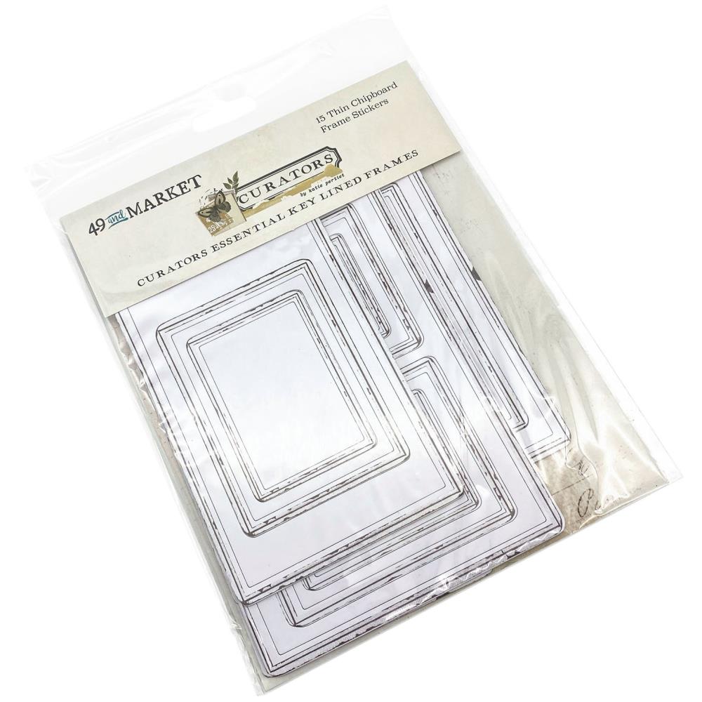 49 And Market Curators Essential Chipboard Frames - Key Lined 15 pcs - Crafty Divas