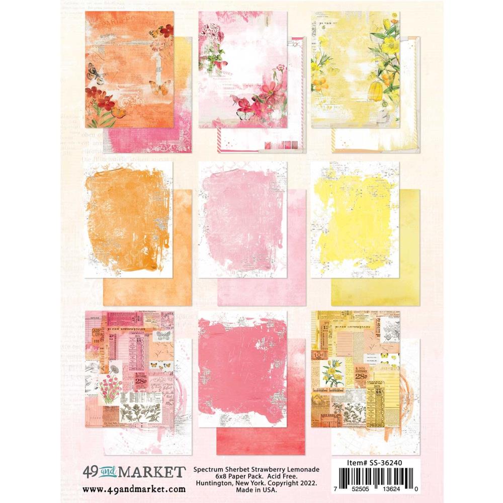 49 & Market Collection Pack 6x8 - Spectrum Sherbet- Strawberry Lemonade - Crafty Divas