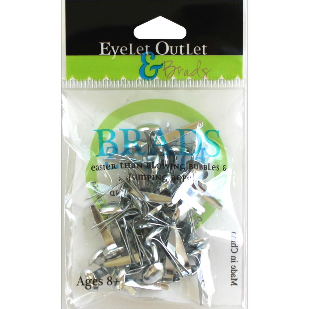 Eyelet Outlet Round Brads 8mm- Silver