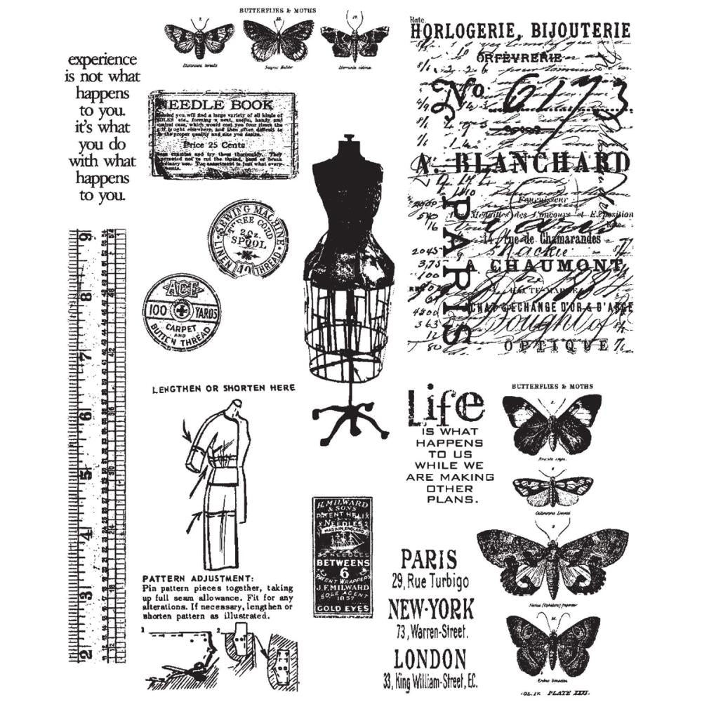 Tim Holtz Cling Stamps 7"X8.5" - Attic Treasures