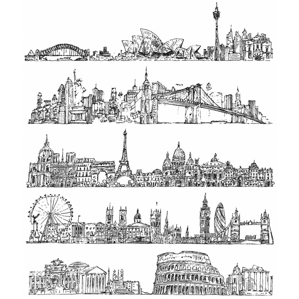 Tim Holtz Cling Stamps - Cityscapes
