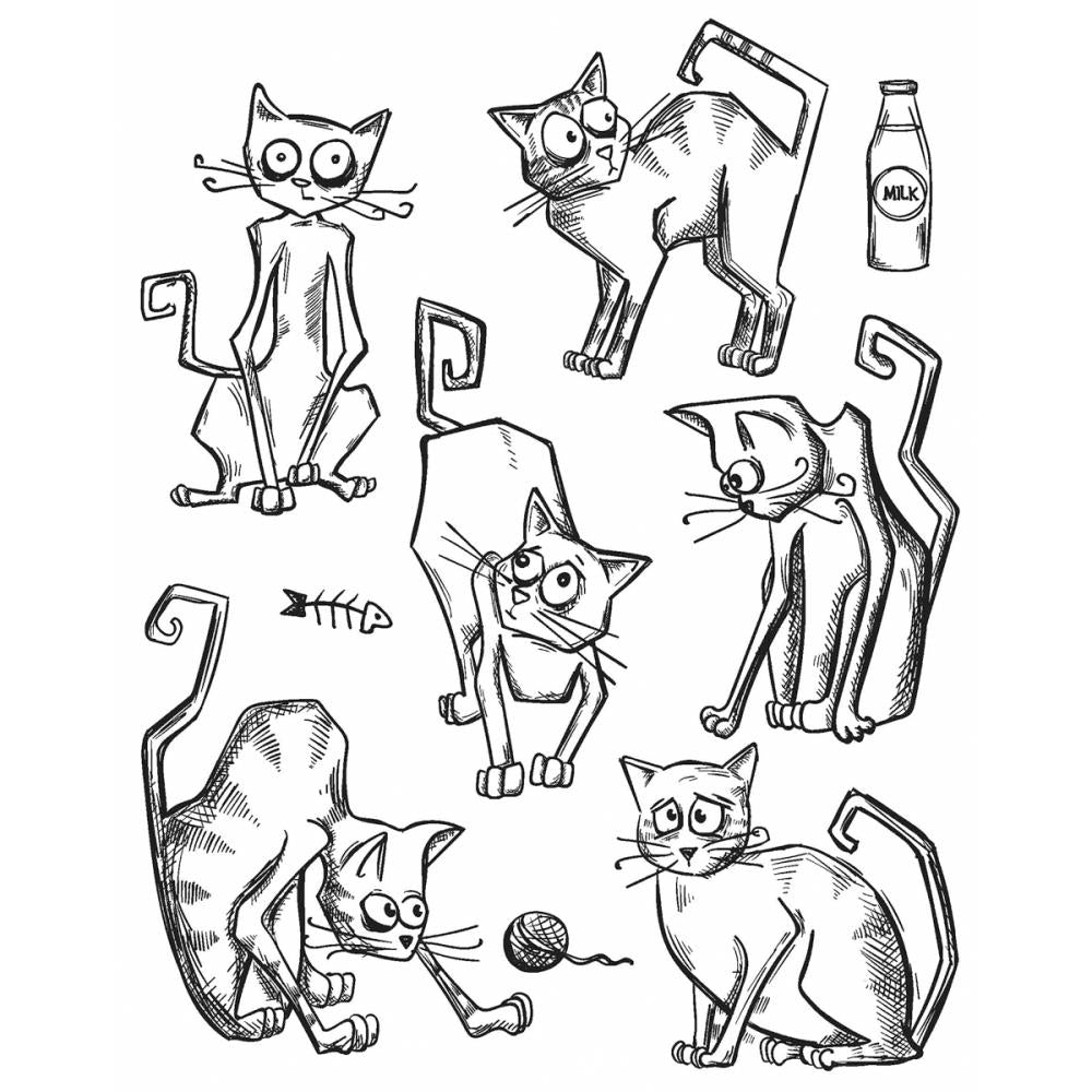 Tim Holtz Cling Stamps - Crazy Cats