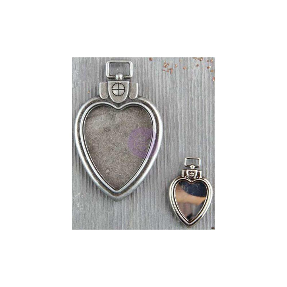 Finnabair Mechanicals Metal Embellishments - Heart Locket Pendants