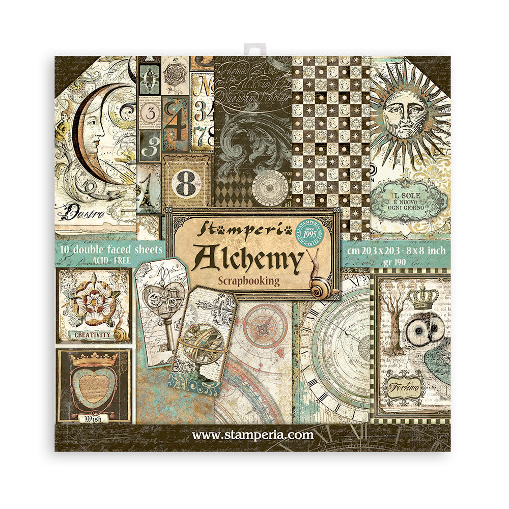 Stamperia Double-Sided Paper Pad - 8x8 - Alchemy