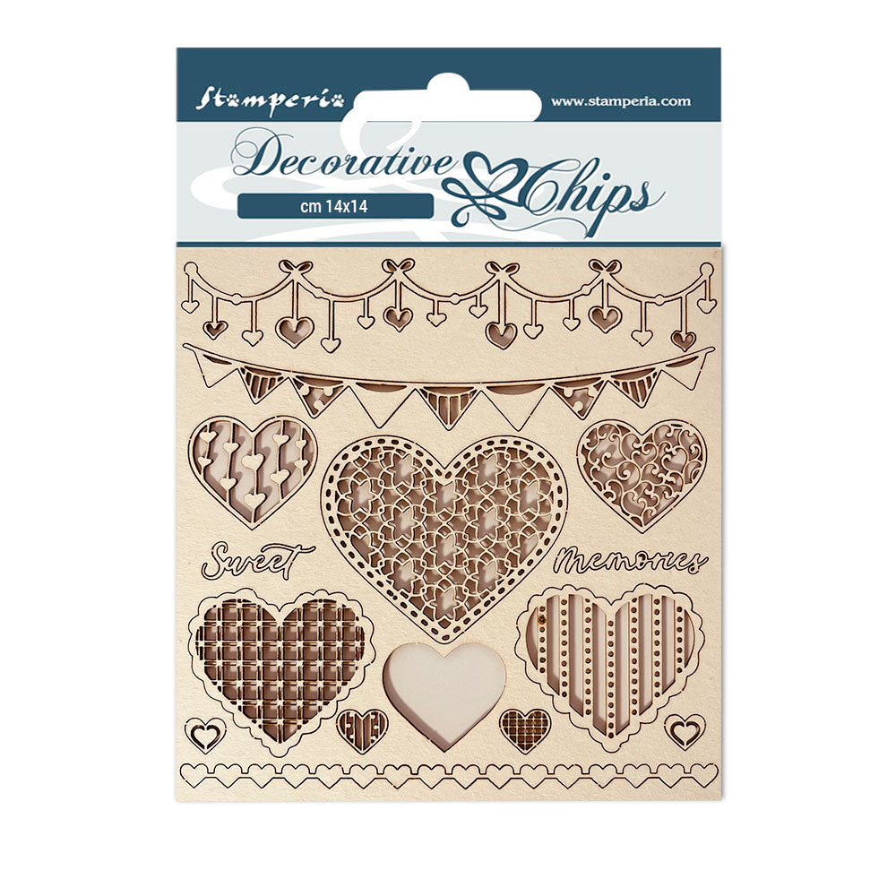 Stamperia Decorative Chips - Day Dream Hearts