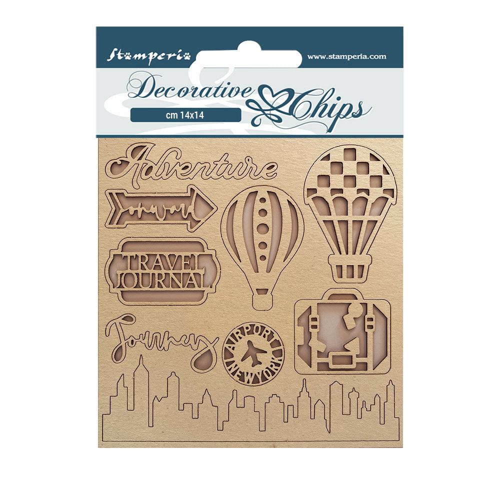 Stamperia Decorative Chips - Sir Vagabond Aviator Travel